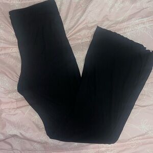 Ribbed black flare lazy pants